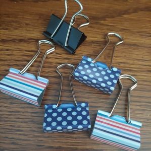 5 Colorful Binder Clips